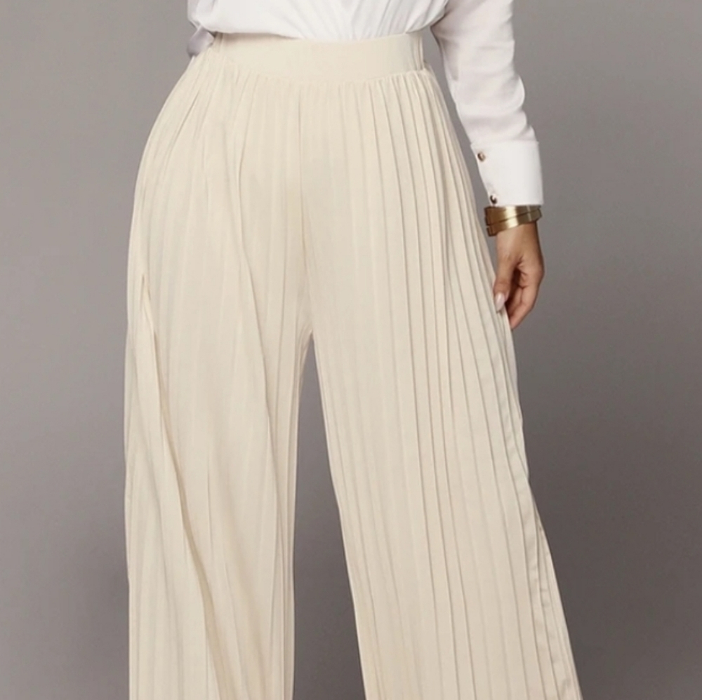 NWT Jluxlabel Cream Pleated Pants